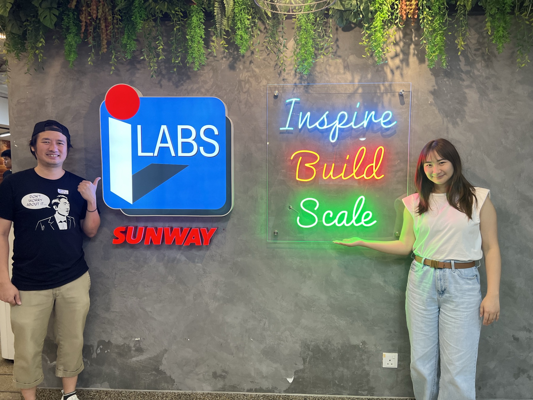 At the Sunway iLabs Inspire Build Scale wall